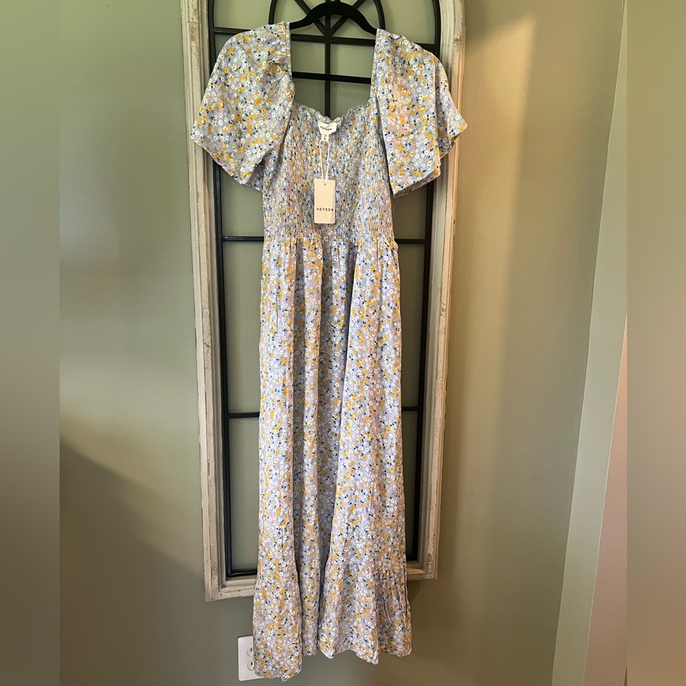 Floral Maxi Dress with Puff Sleeves